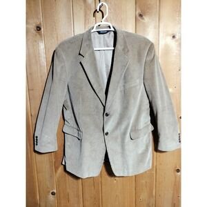 Stafford vintage khaki brown corduroy sport jacket coat men size 46R